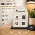 Custom QR Display Stand for Business — Logo, QR Codes & Social Links | Made in Canada