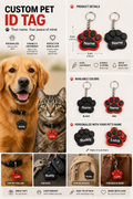 Custom Paw Print Pet Tag – Personalized Name Keychain for Dogs & Cats