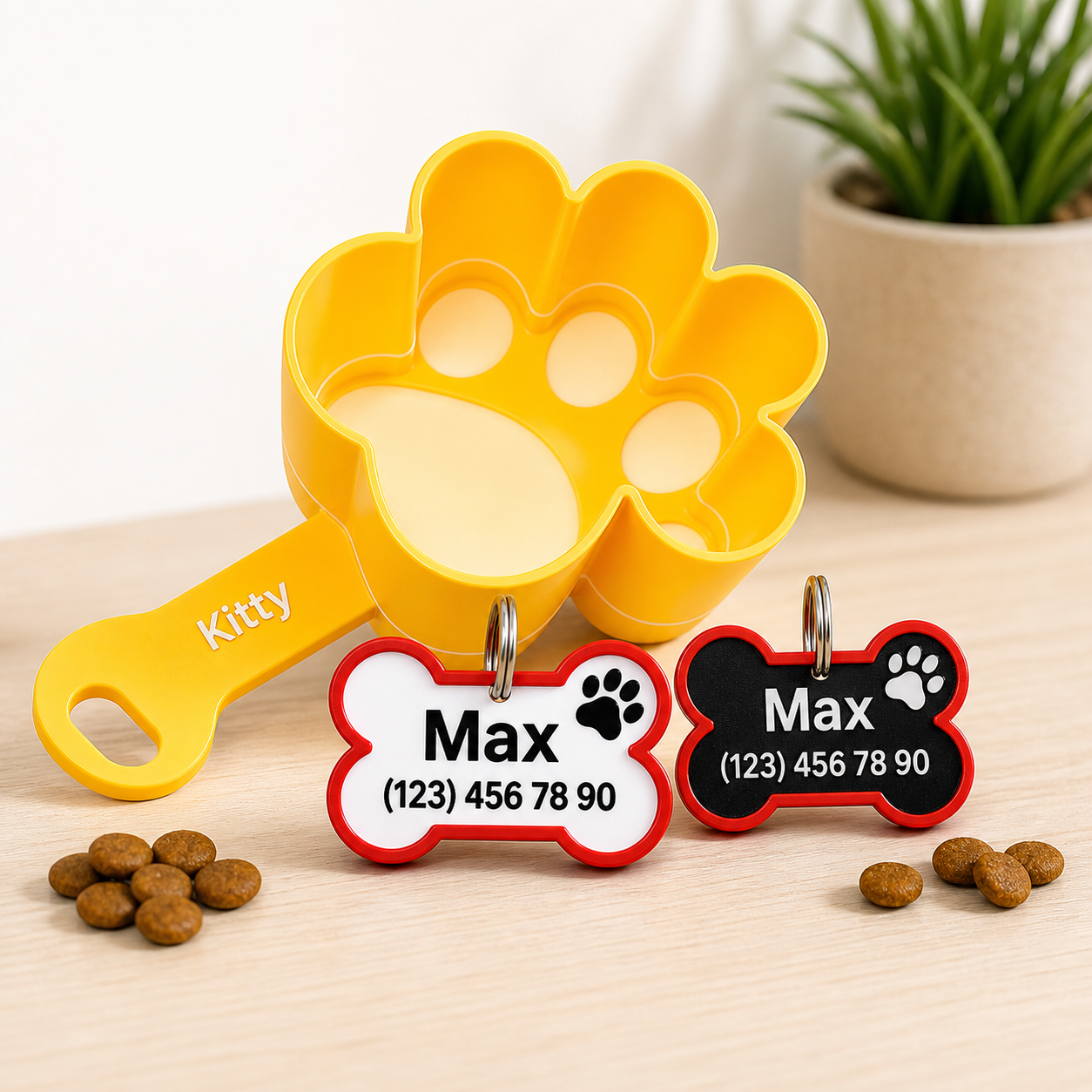 Never Lose Your Pet Again 🐾 Personalized Tag + Treat Scoop Bundle