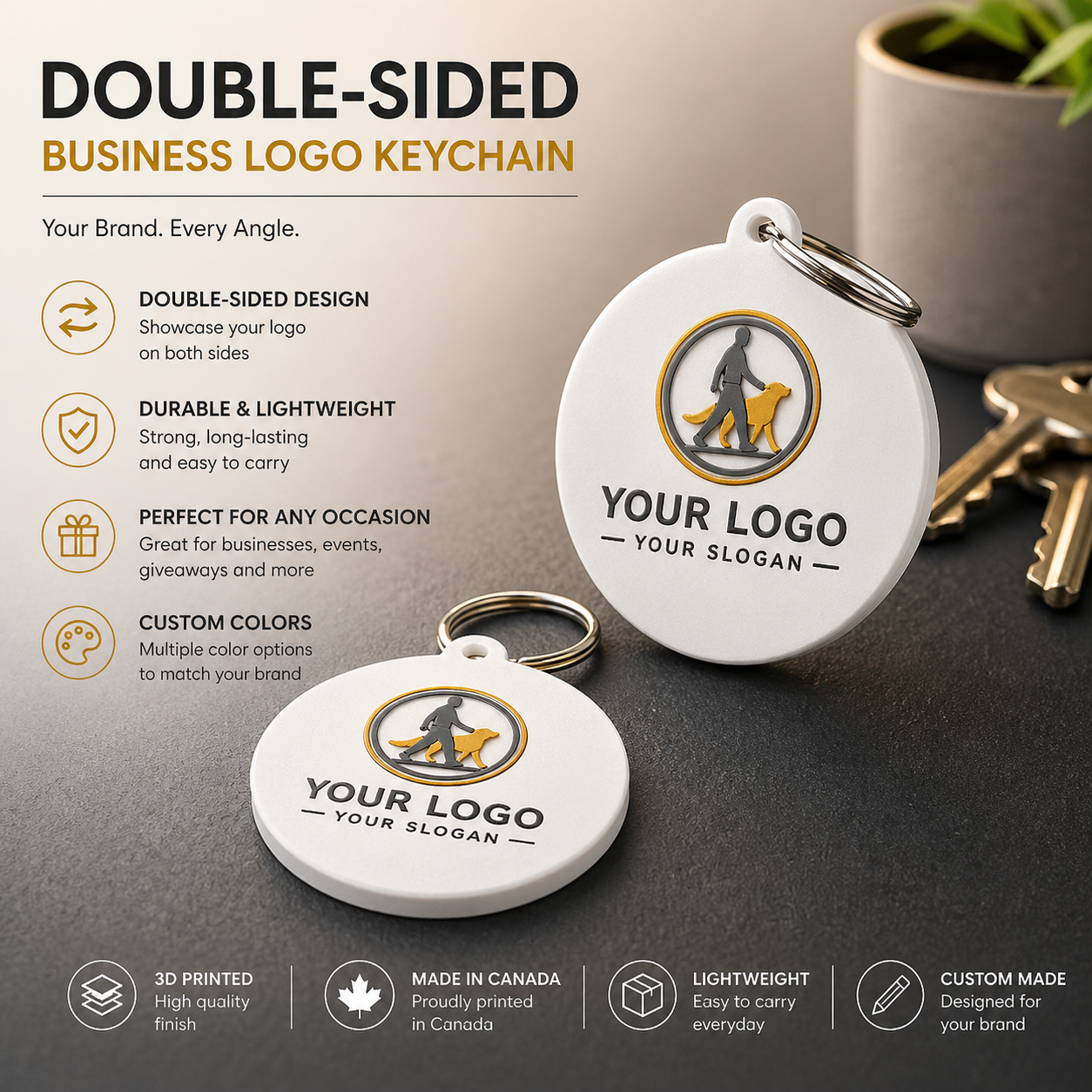 Custom Business Logo Keychain