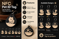 NFC Pet ID Tag — 6 Designs | 3D Printed | Tap to Scan | Made in Canada