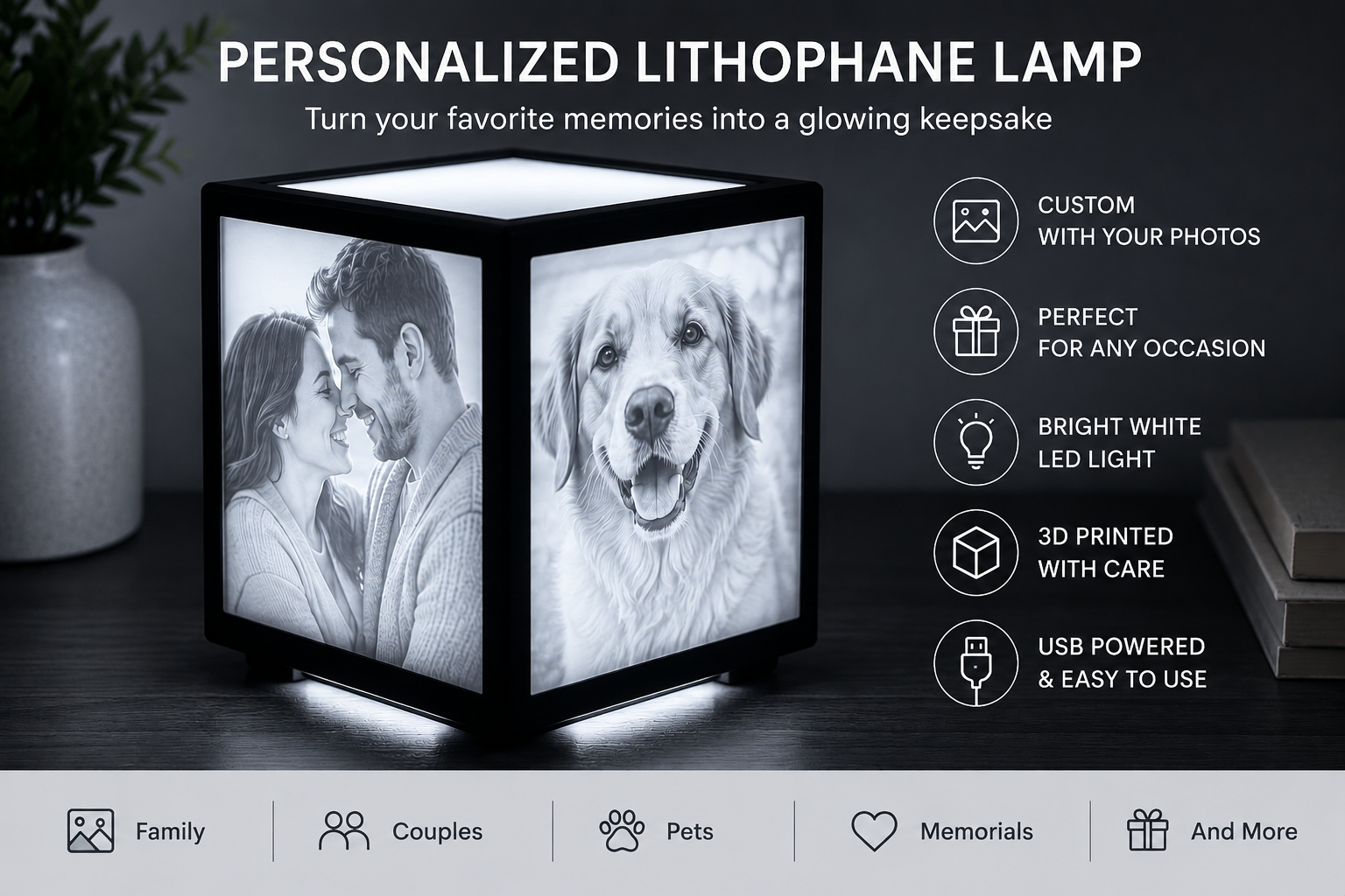 Personalized Lithophane Lamp