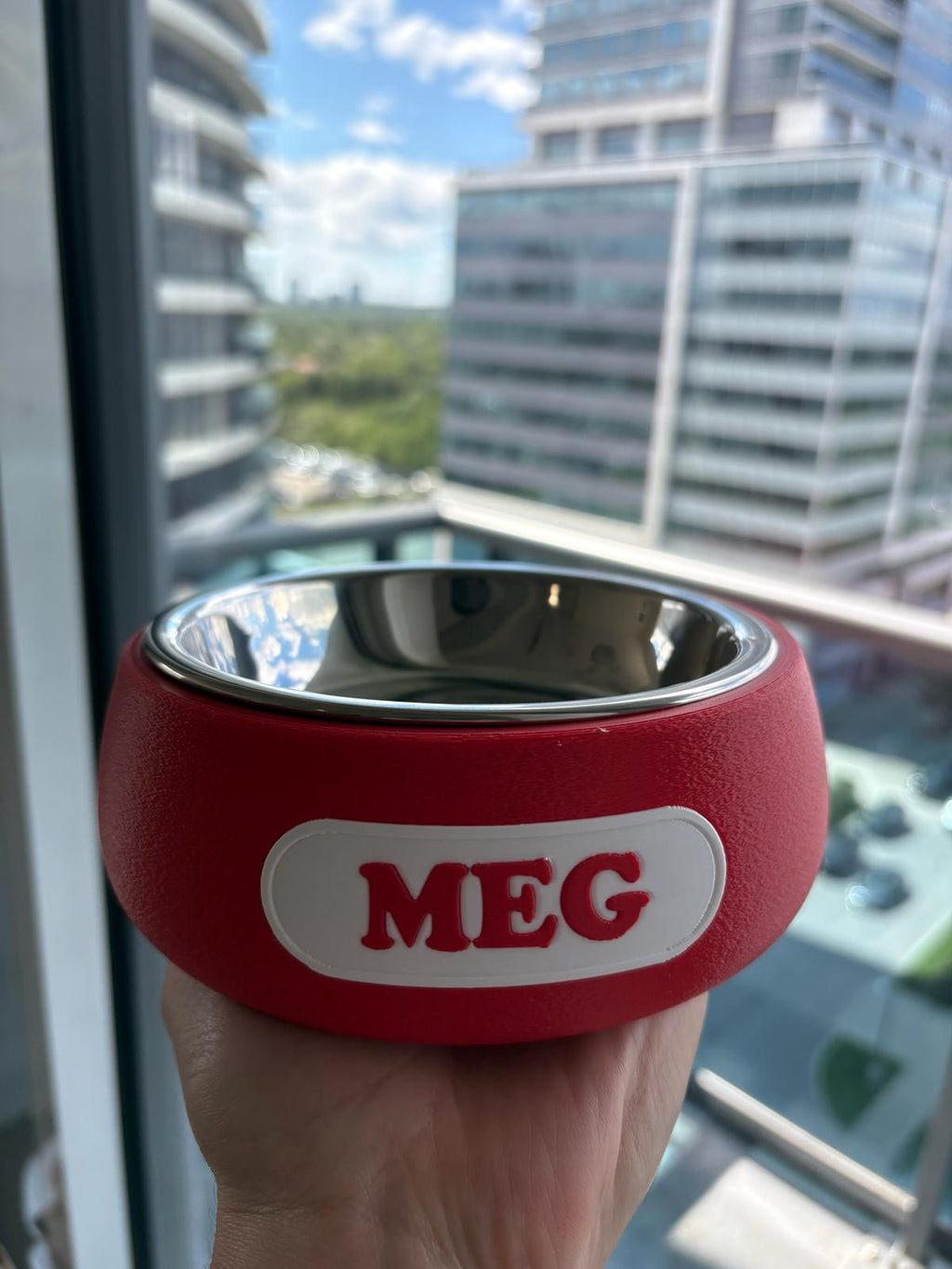 Personalized Pet Bowl — Custom Name Badge │ 3D Printed │ Stainless Steel Insert │ Made in Canada